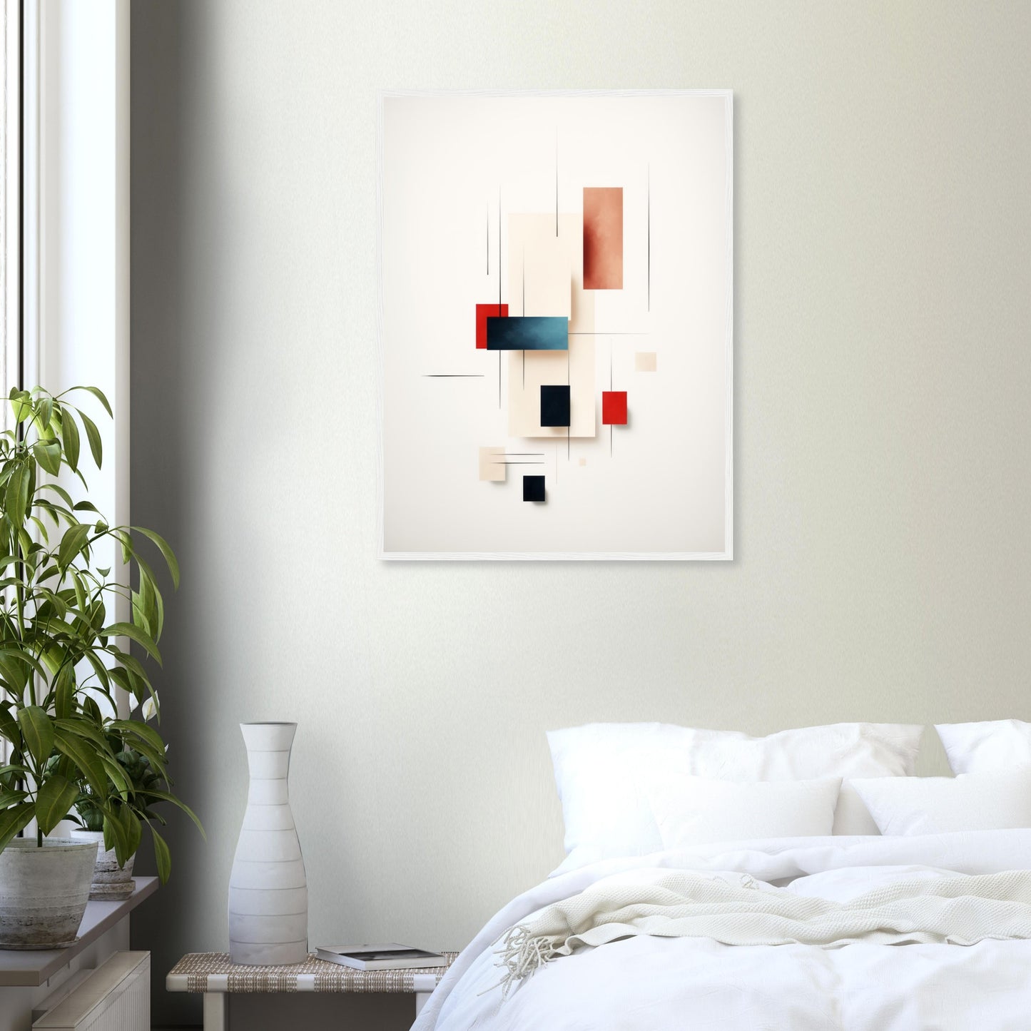 Clearance - Minimalist Modern White Abstract Wall Art Print