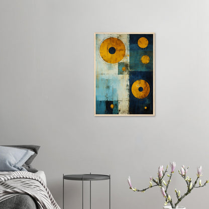 Navigation - Abstract Wall Art Print Blue Yellow