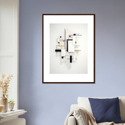 Platine - Black and White Geometric Wall Art Print