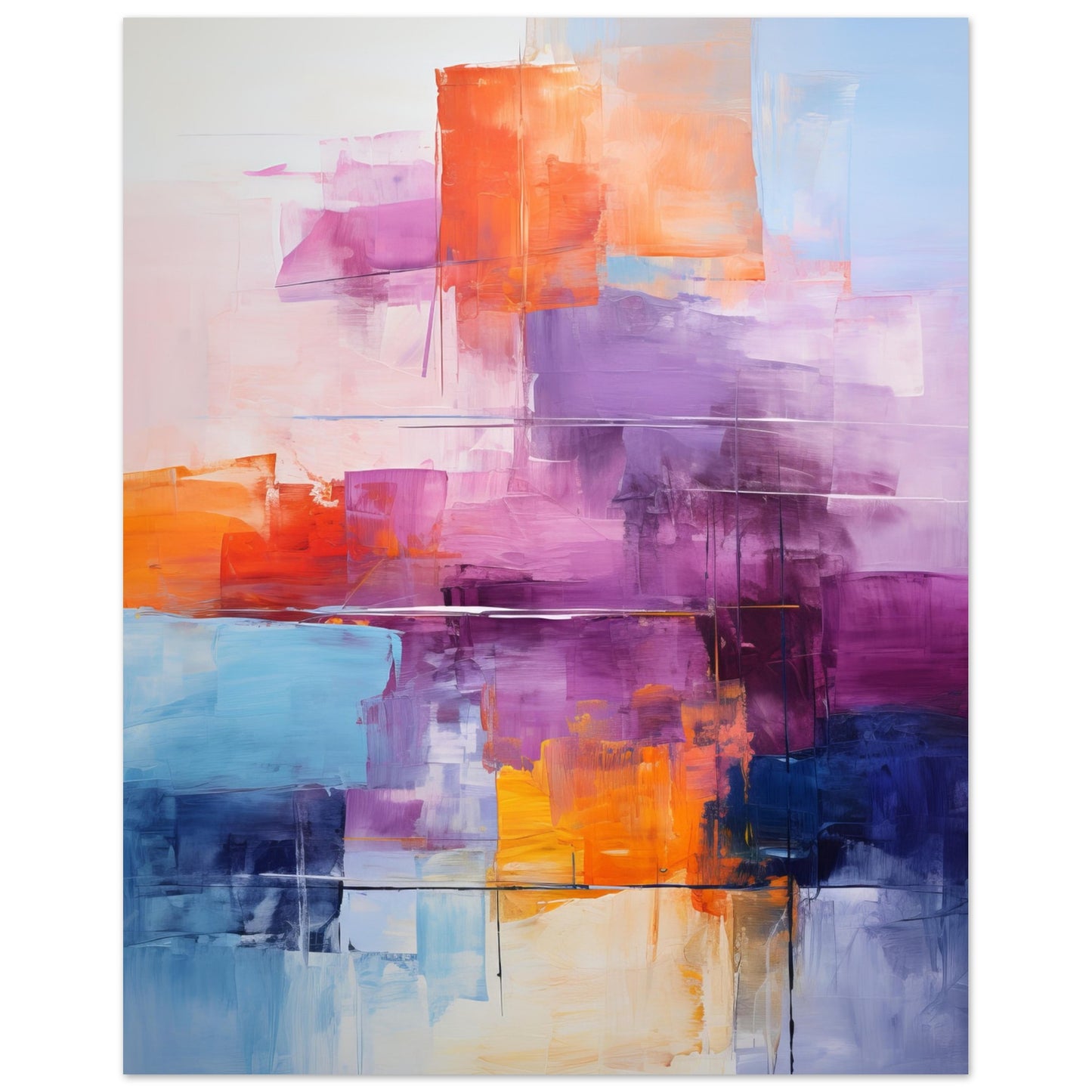 In Between - Modern Abstract Wall Art Print Purple Orange