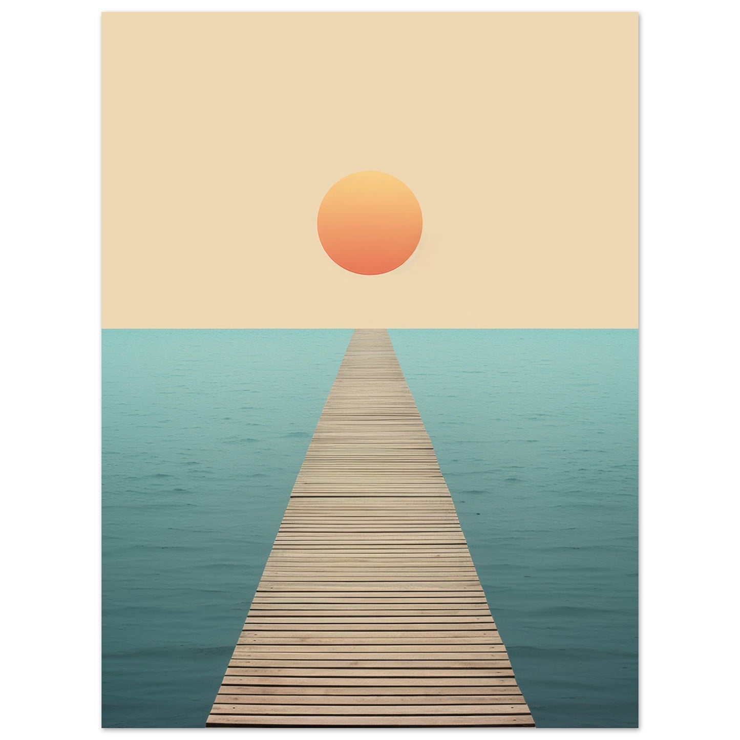 Follow The Lead - Minimalist Wall Art Print Sun Water