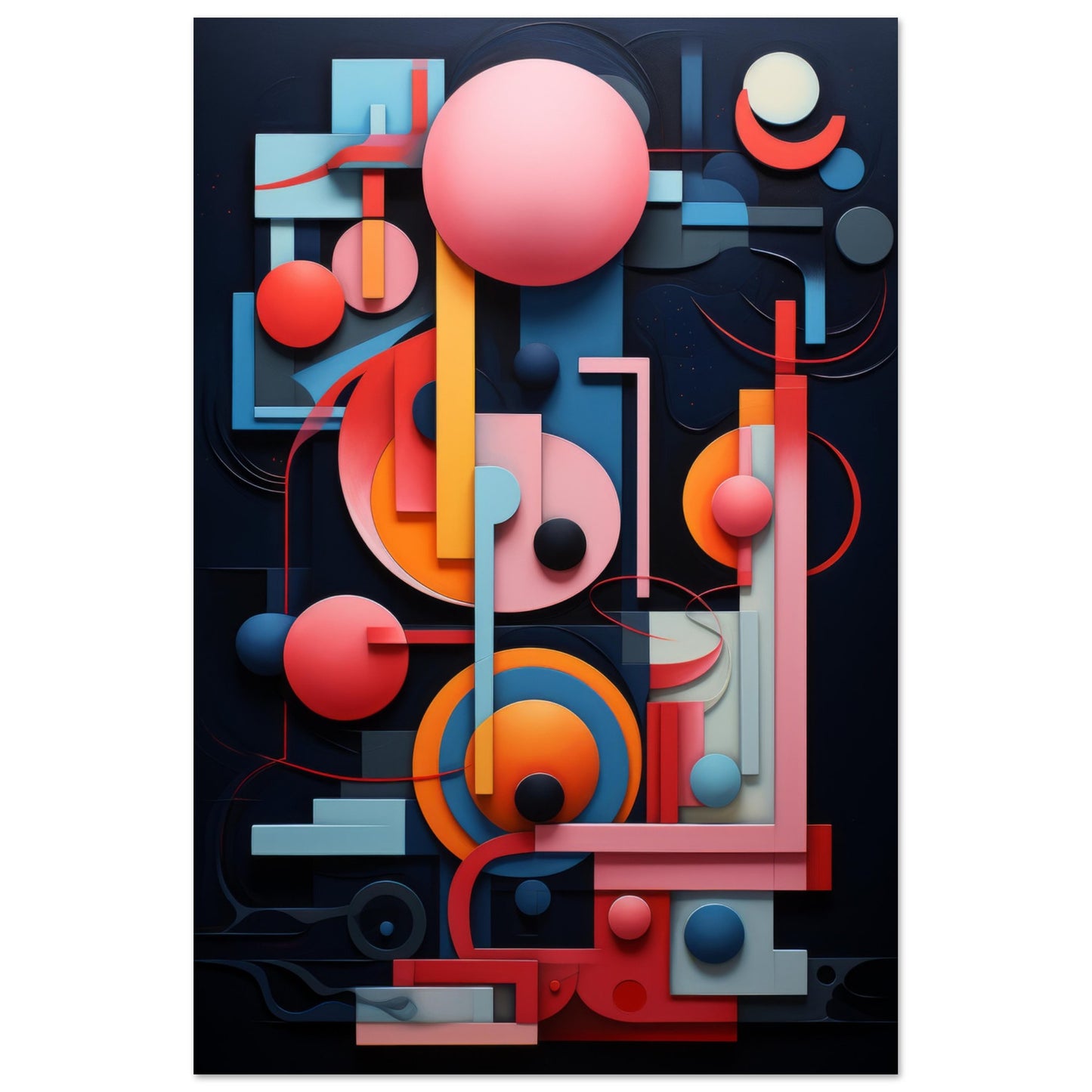 Candymanics - Blue and Pink Geometric Wall Art Print