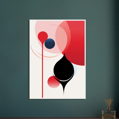 Soothing - Minimalist Abstract Wall Art Print Black and Red