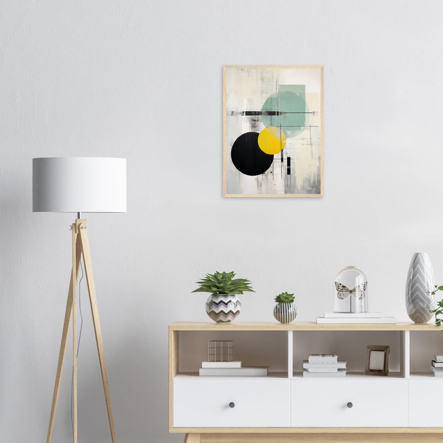 Trias - Modern Abstract Wall Art Print Green Yellow Black