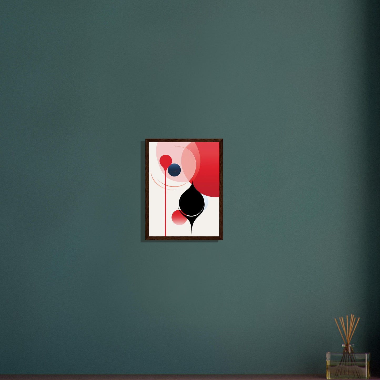 Soothing - Minimalist Abstract Wall Art Print Black and Red