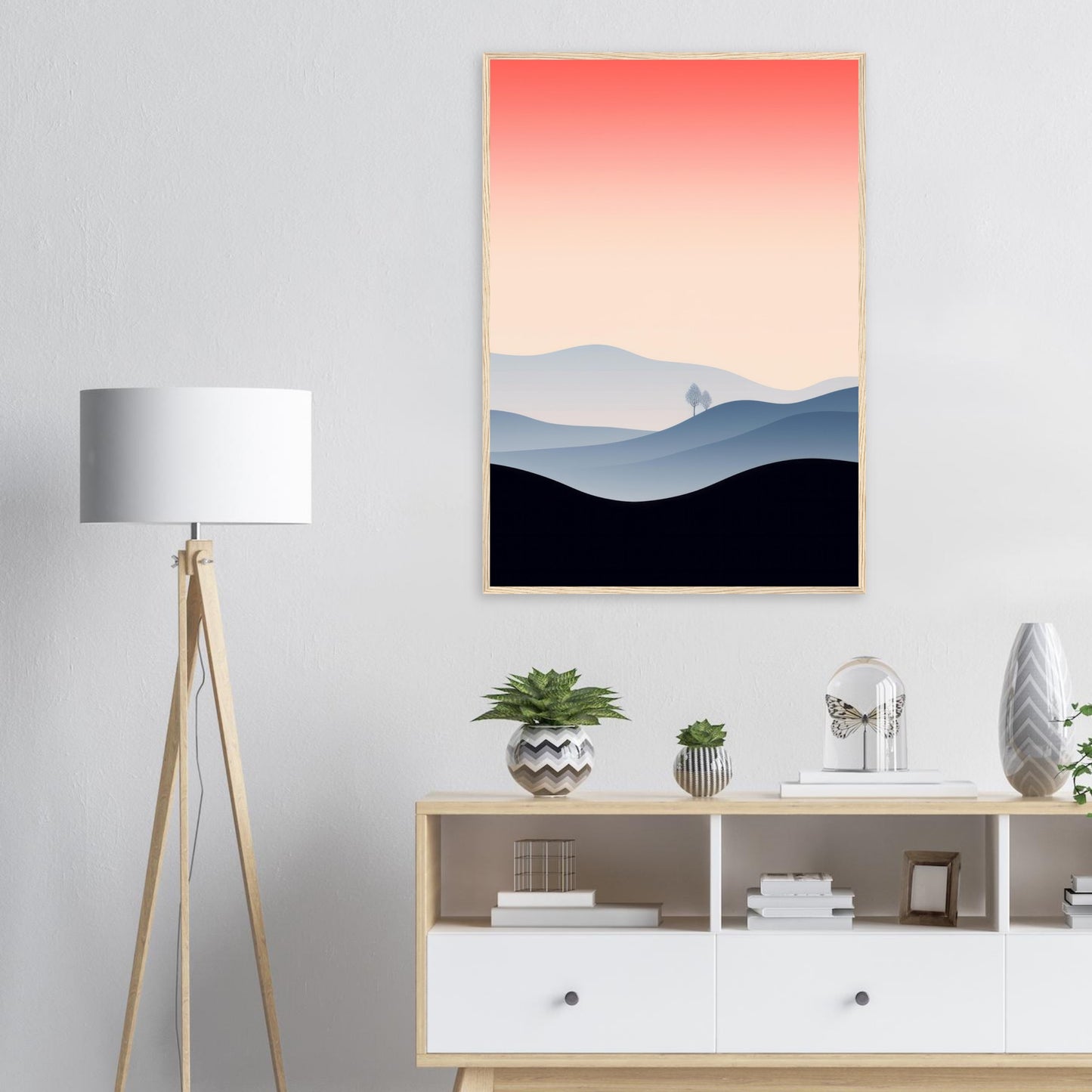 Someone's Someone - Minimalist Red Graphic Wall Art Print Landscape