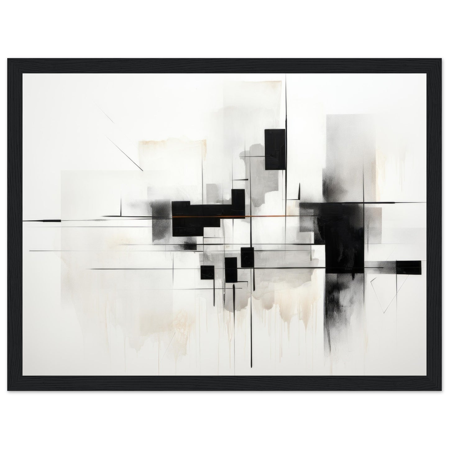 Black Mirror - Black and White Abstract Wall Art