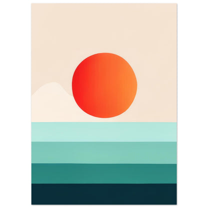 Horizon - Minimalist Wall Art Print Nature Sun Water