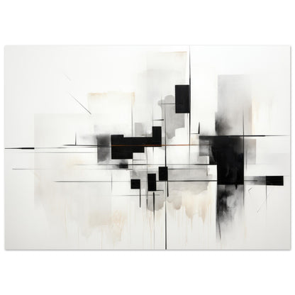 Black Mirror - Black and White Abstract Wall Art