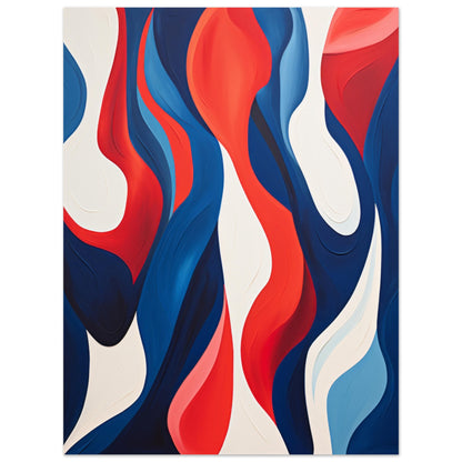 Symbiosis - Modern Abstract Navy Blue And Red Wall Art