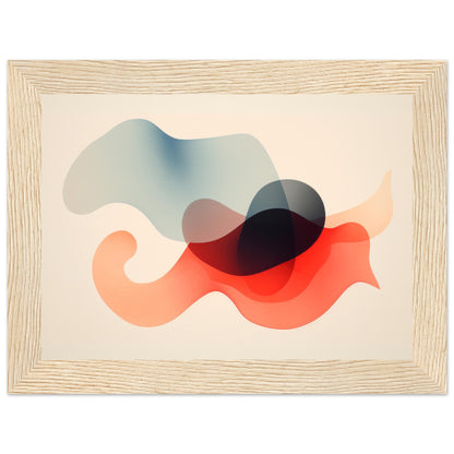 Emulsion - Minimalist Abstract Wall Art Print Red Blue Black