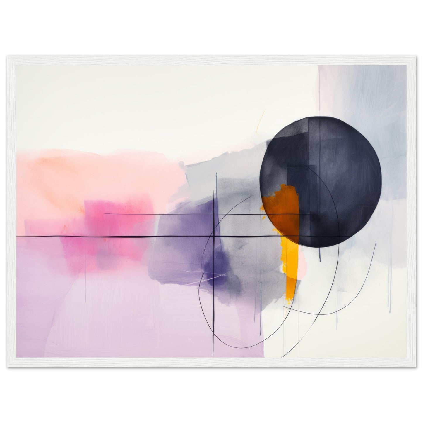 Pragma Deego - Modern Abstract Wall Art Print Watercolor Pink, Black, Purple