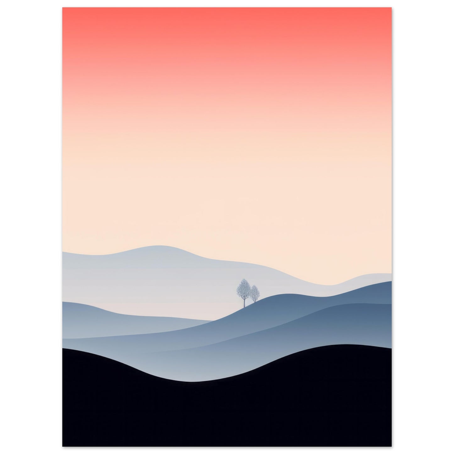 Someone's Someone - Minimalist Red Graphic Wall Art Print Landscape