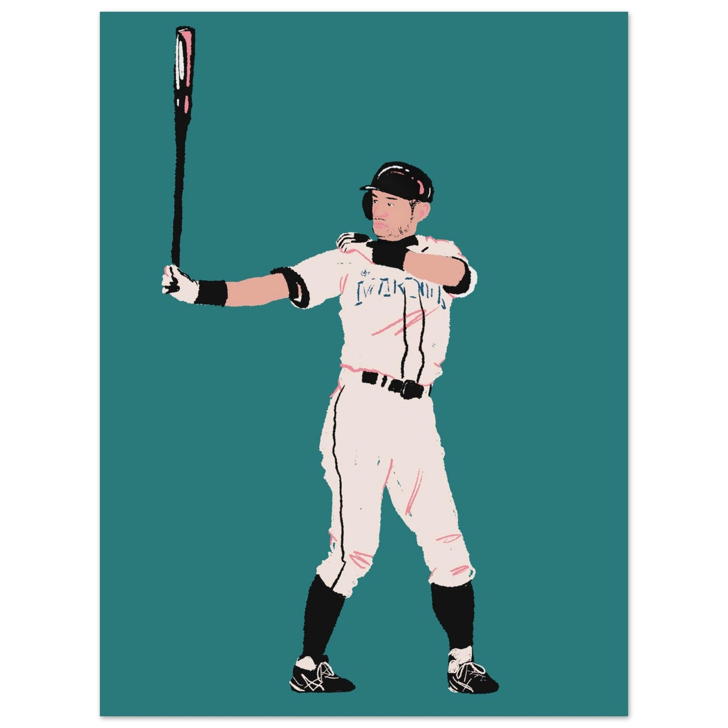 Preparing The Hit -  Graphic Print of Ichiro Suzuki Baseball