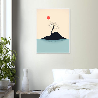 Long Distance - Minimalist Wall Art Print Nature Tree Island