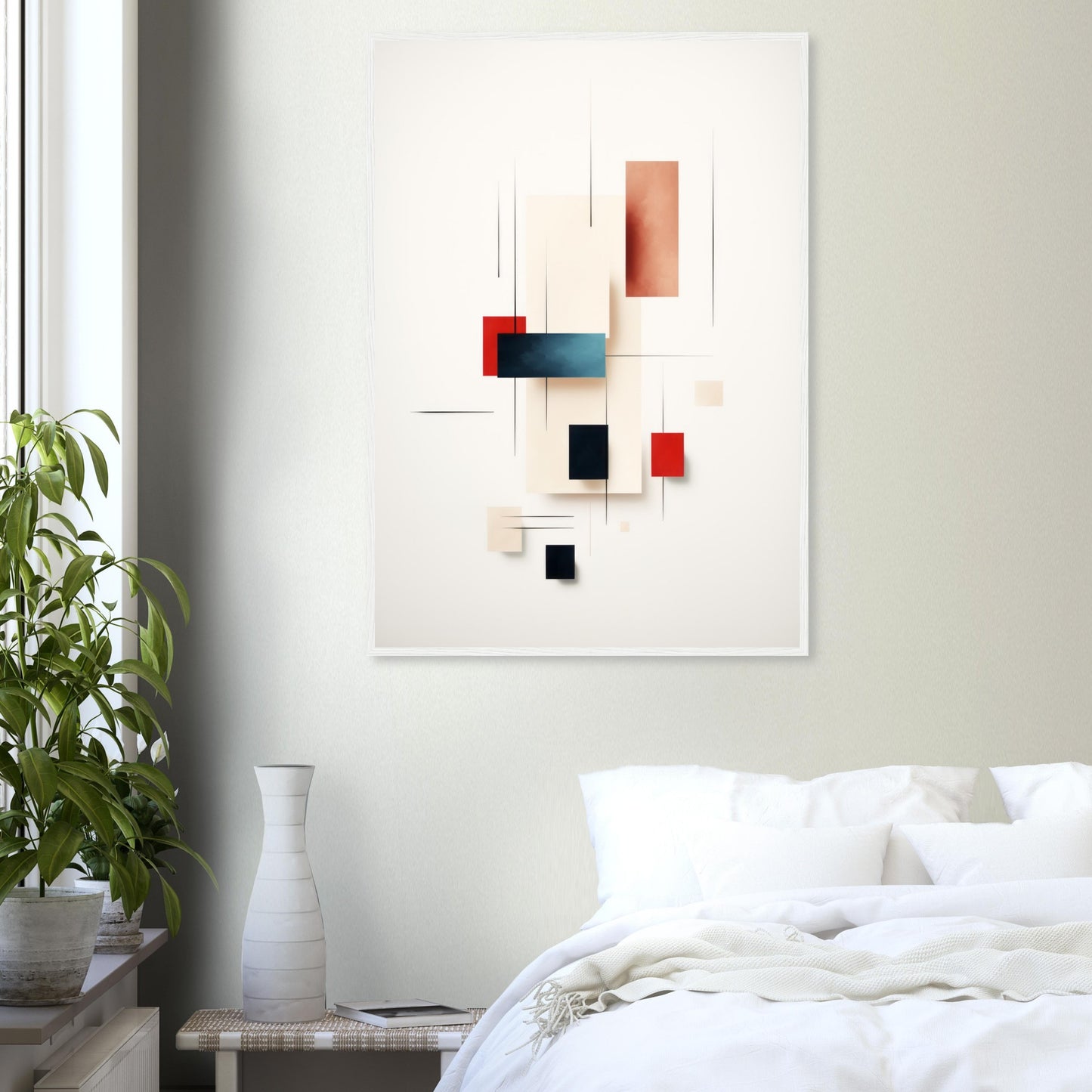 Clearance - Minimalist Modern White Abstract Wall Art Print