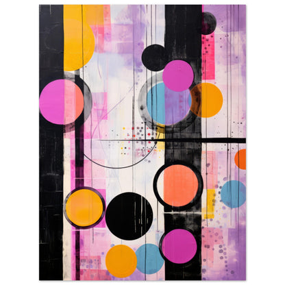 Back Then - Modern Abstract Wall Art Print Pink and Black