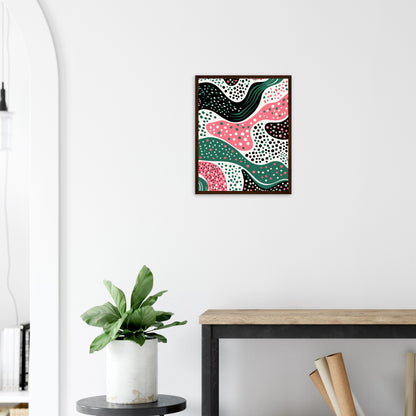 Dotpath - Modern Minimalist Wall Art Print Pink Black Green