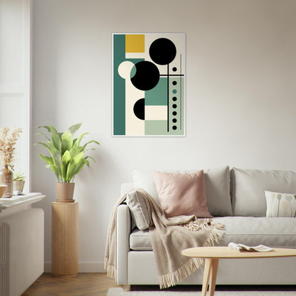 Green and Black -  Geometric Minimalist Abstract Wall Art Print