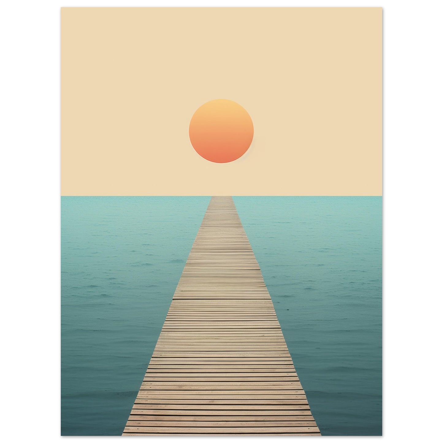 Follow The Lead - Minimalist Wall Art Print Sun Water