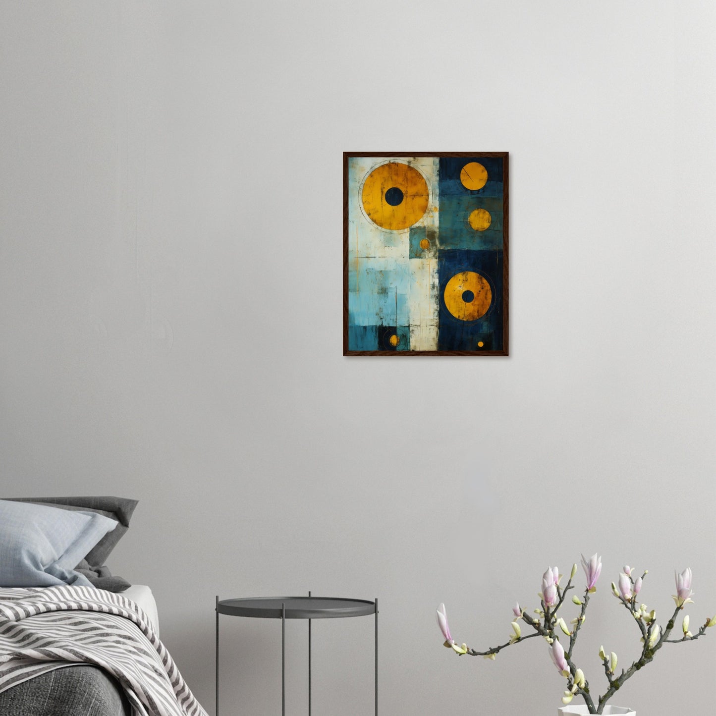 Navigation - Abstract Wall Art Print Blue Yellow