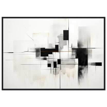 Black Mirror - Black and White Abstract Wall Art