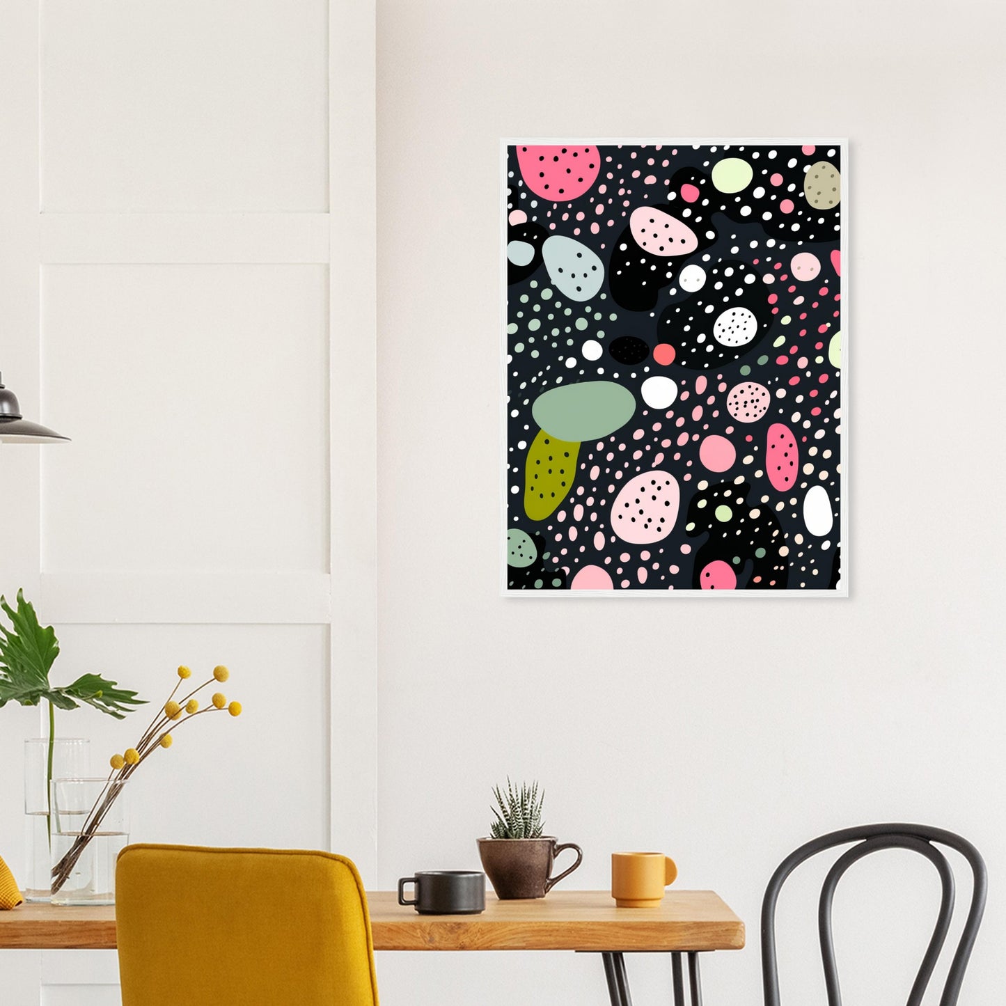 Licorice - Minimalist Wall Art Print Black Green Pink