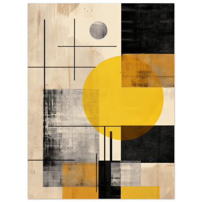 Fields - Abstract Black and Yellow Wall Art Print