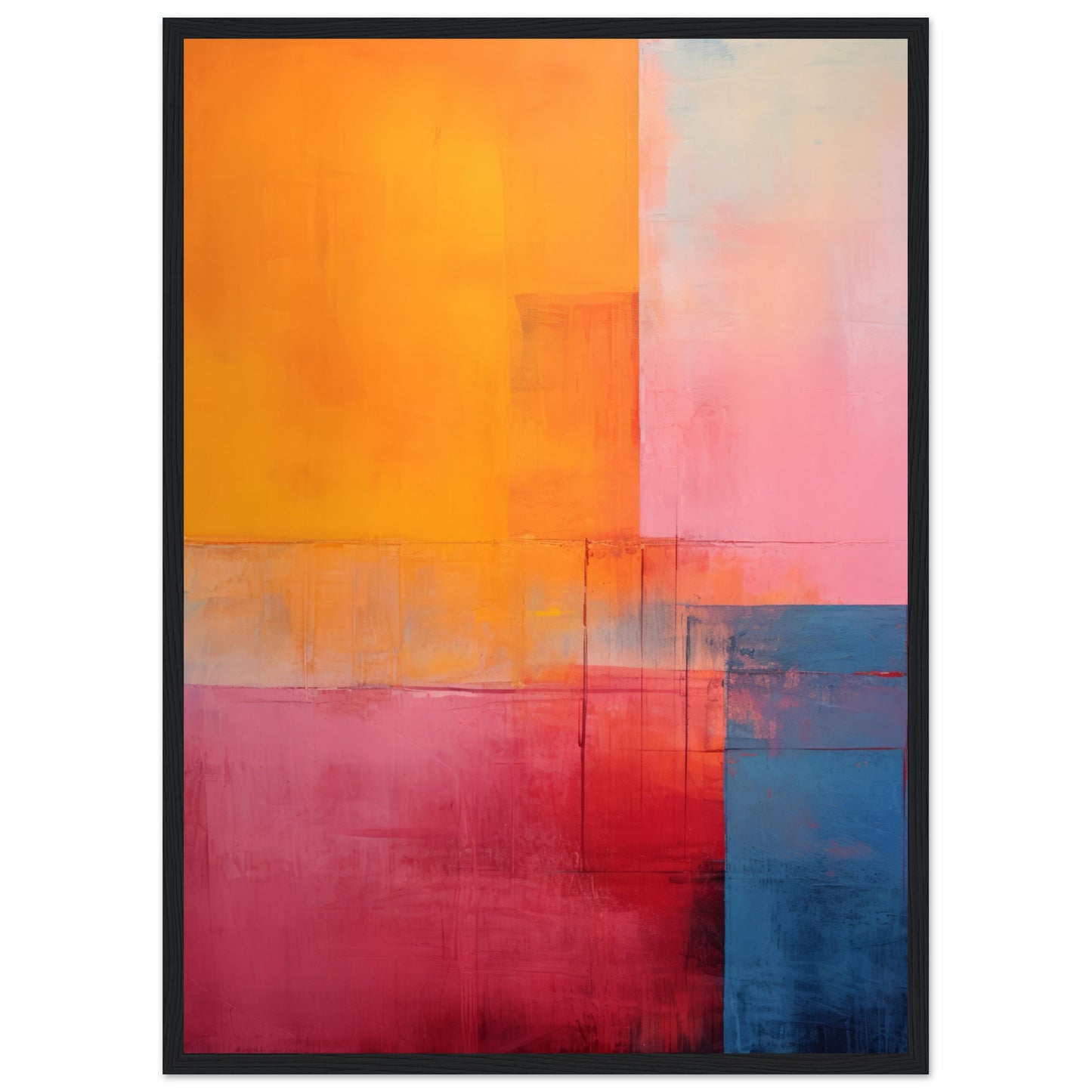 Completed - Modern Abstract Wall Art Print Red Orange White