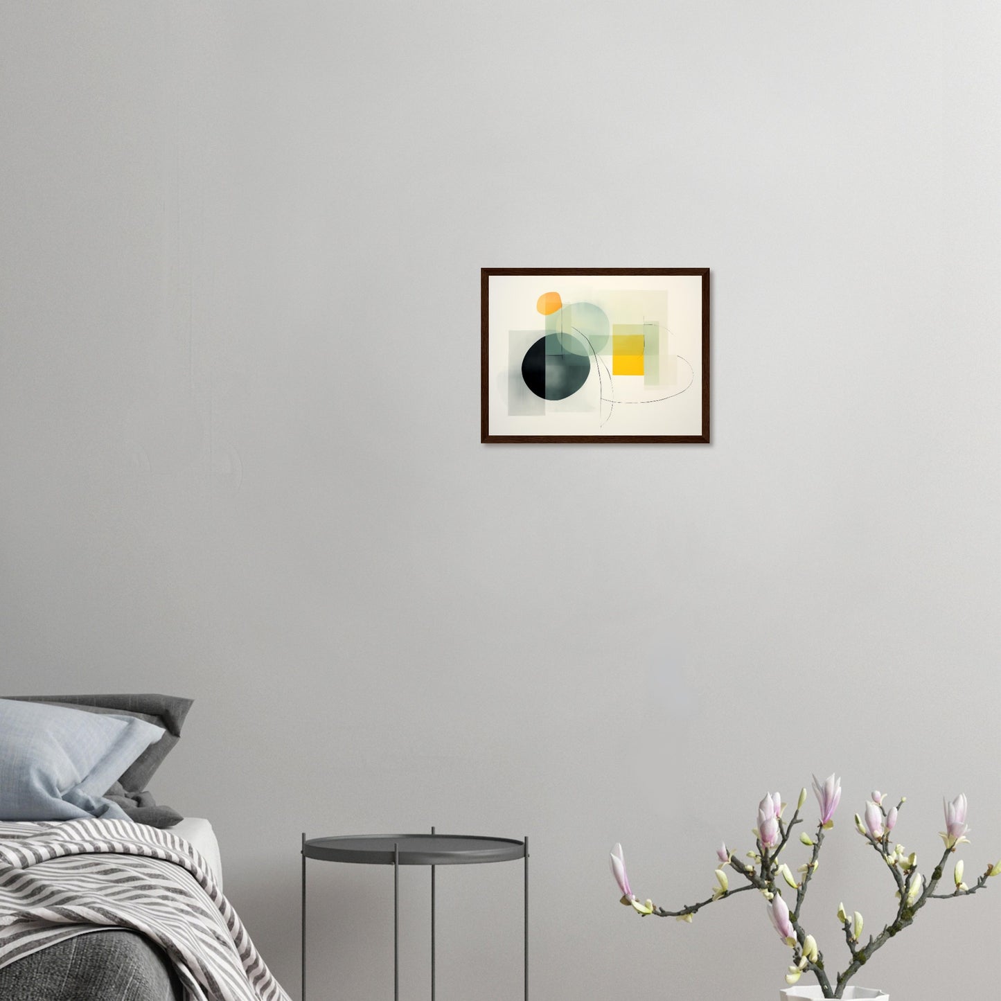 The Spirit I Need - Geometrc Abstract Wall Art Watercolor Print Green Yellow