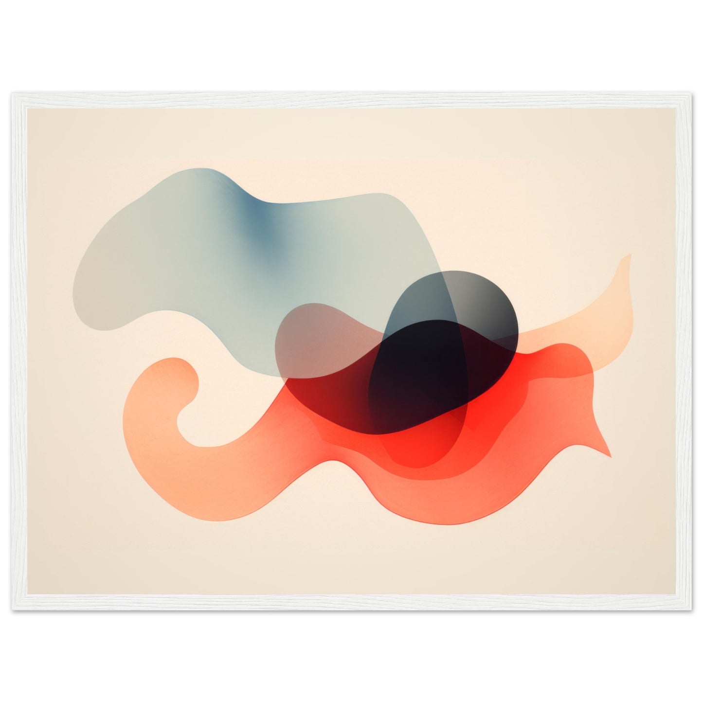 Emulsion - Minimalist Abstract Wall Art Print Red Blue Black