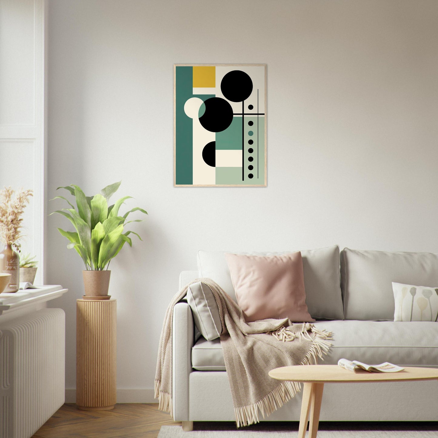 Green and Black -  Geometric Minimalist Abstract Wall Art Print