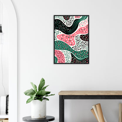 Dotpath - Modern Minimalist Wall Art Print Pink Black Green