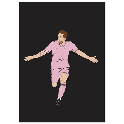 Pink Glory - Lionel Messi Wall Art Inter Miami