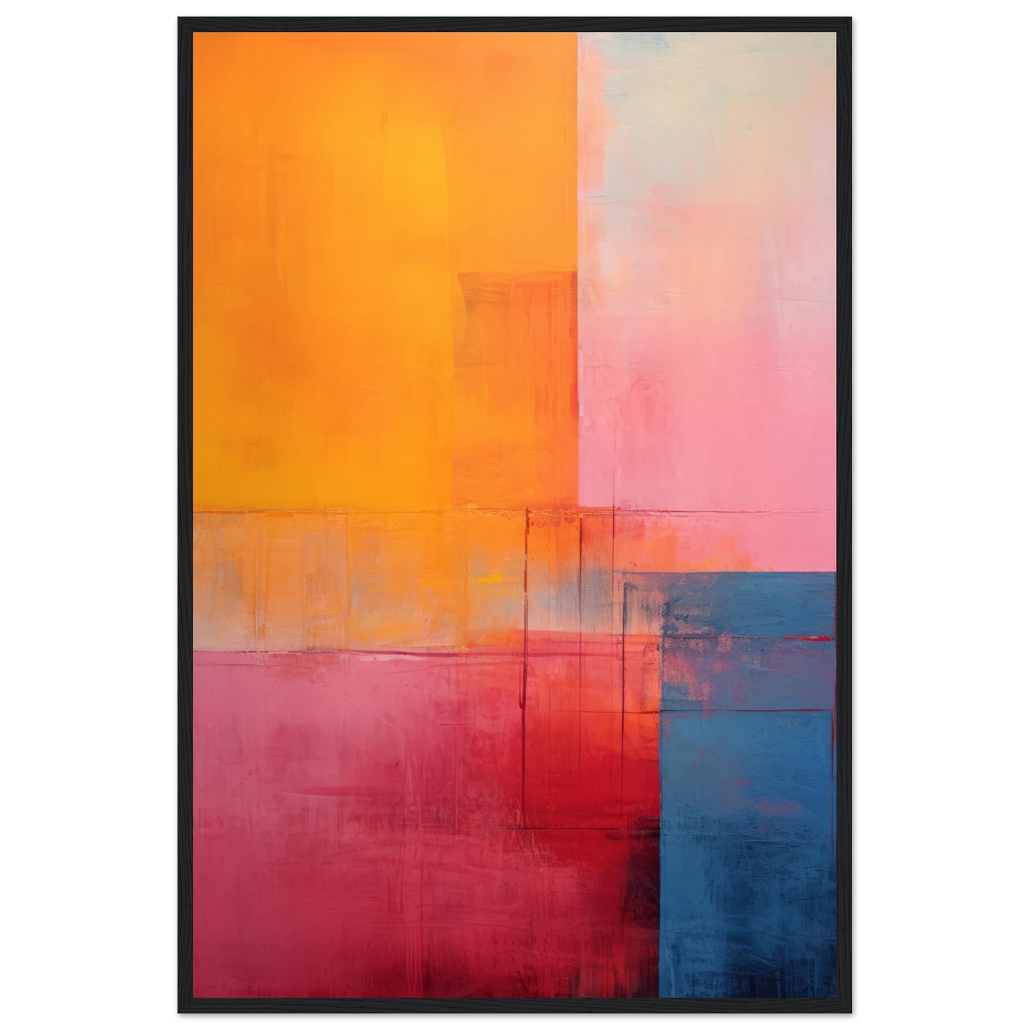 Completed - Modern Abstract Wall Art Print Red Orange White