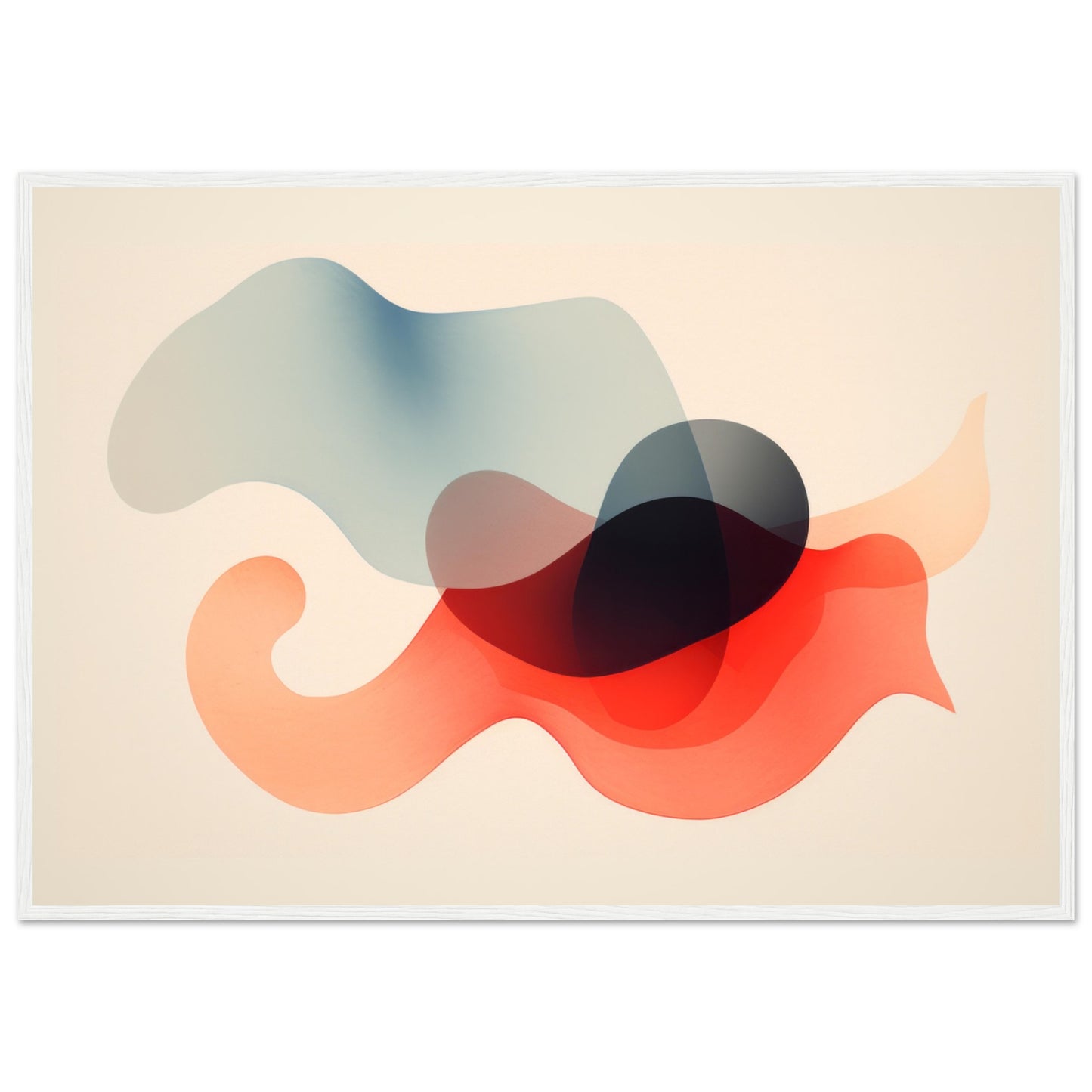 Emulsion - Minimalist Abstract Wall Art Print Red Blue Black