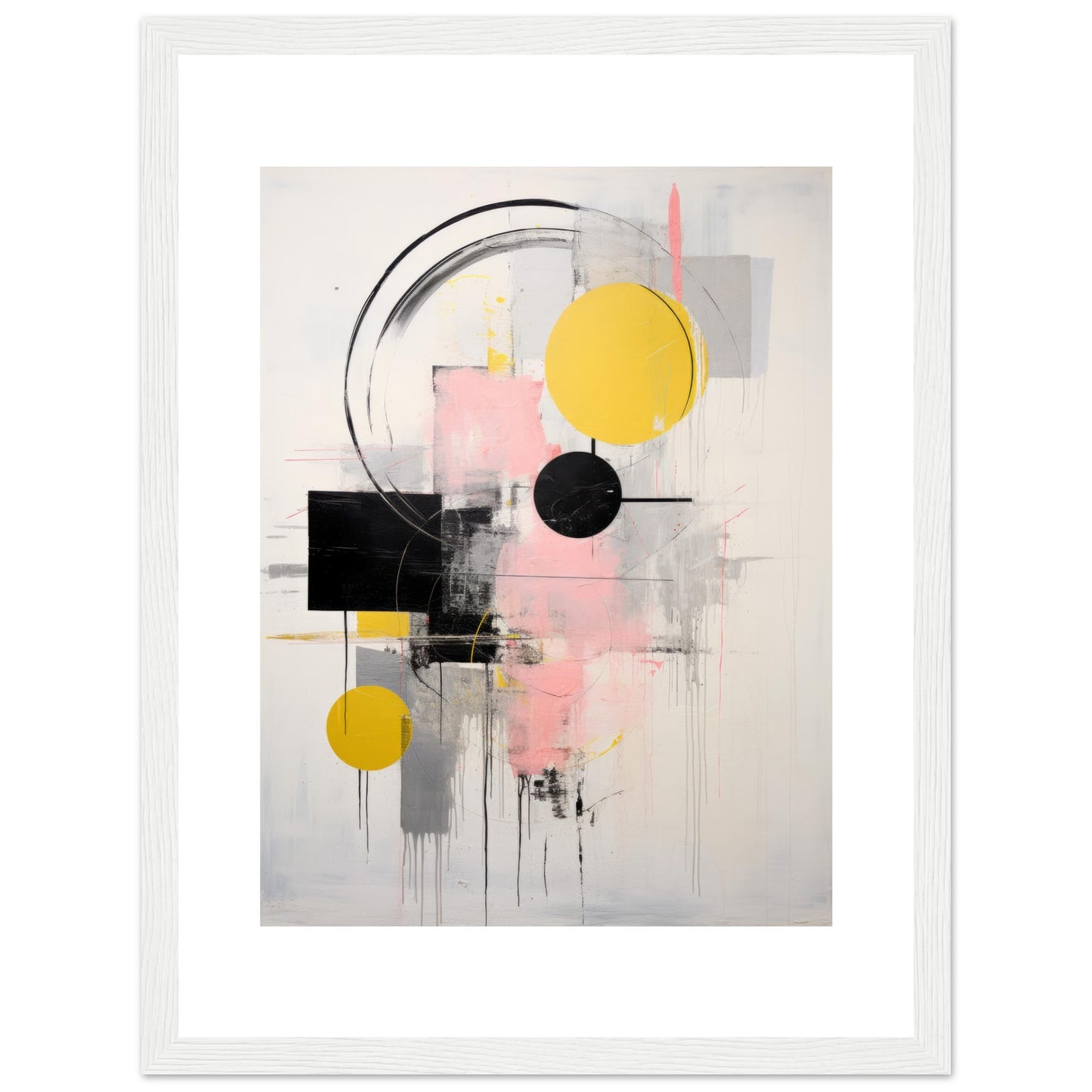 Aufgang - Modern Pink and Black Wall Art Print