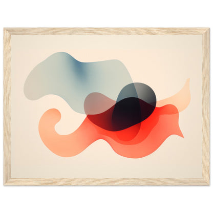 Emulsion - Minimalist Abstract Wall Art Print Red Blue Black