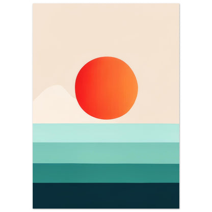 Horizon - Minimalist Wall Art Print Nature Sun Water