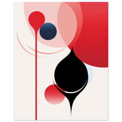 Soothing - Minimalist Abstract Wall Art Print Black and Red