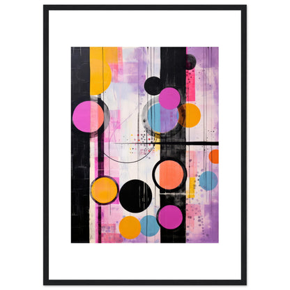 Back Then - Modern Abstract Wall Art Print Pink and Black