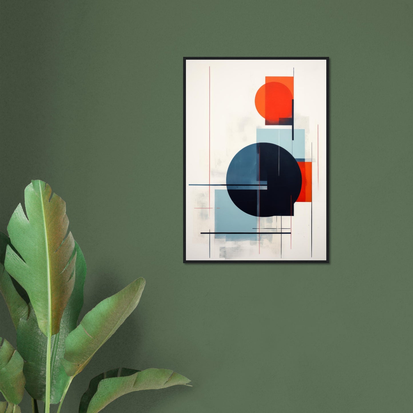 Trust - Modern Abstract Geometric Wall Art Print Blue Red