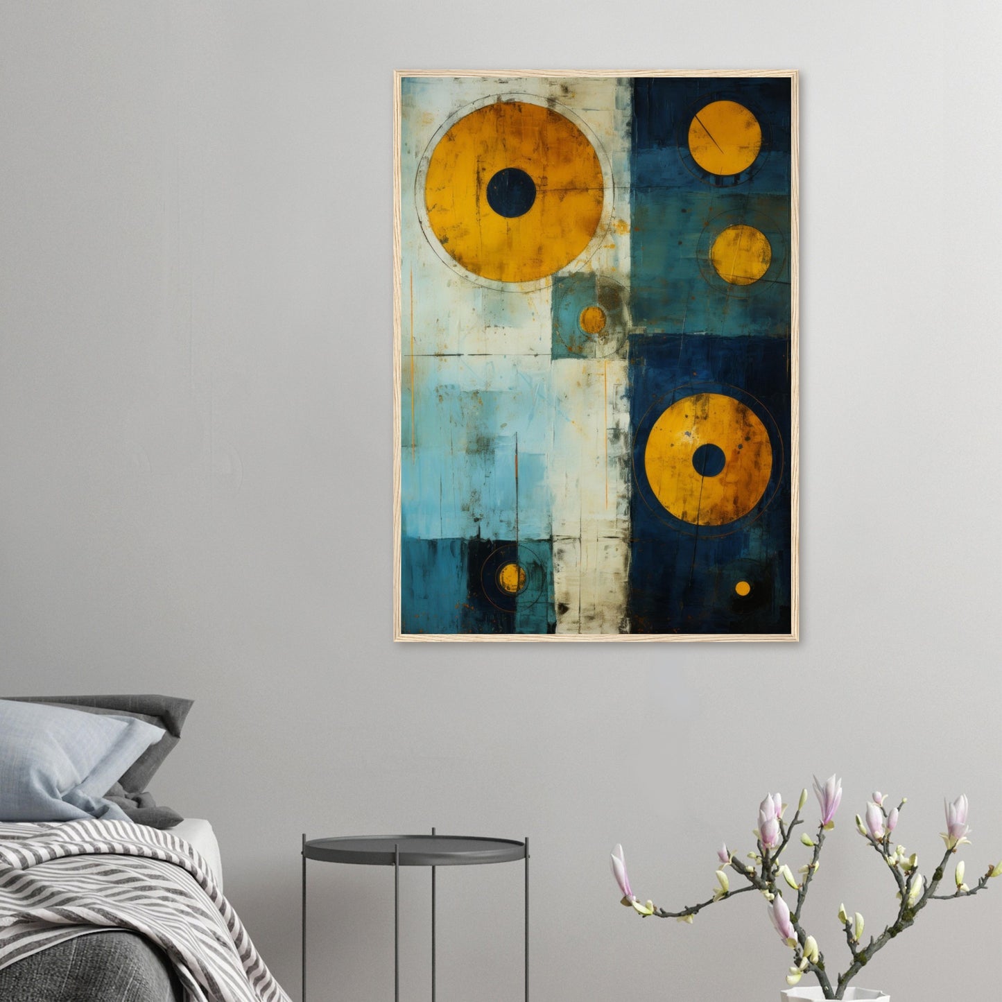 Navigation - Abstract Wall Art Print Blue Yellow