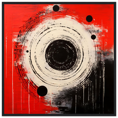 Bulls Eye - Modern Abstract Black and Red Wall Art Print