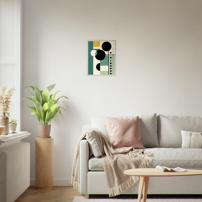 Green and Black -  Geometric Minimalist Abstract Wall Art Print