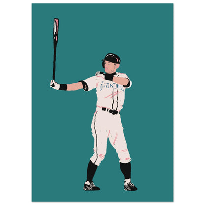 Preparing The Hit -  Graphic Print of Ichiro Suzuki Baseball