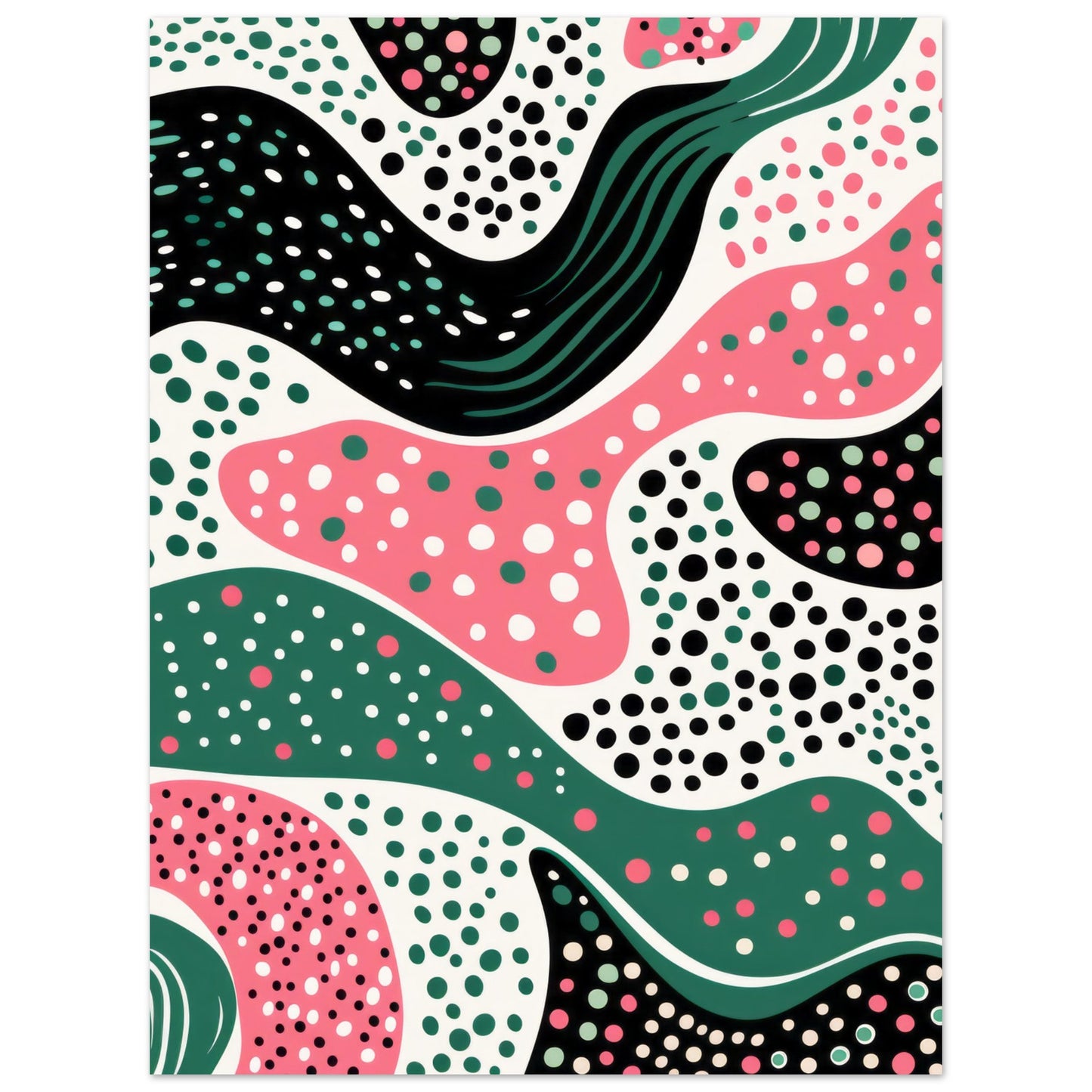 Dotpath - Modern Minimalist Wall Art Print Pink Black Green