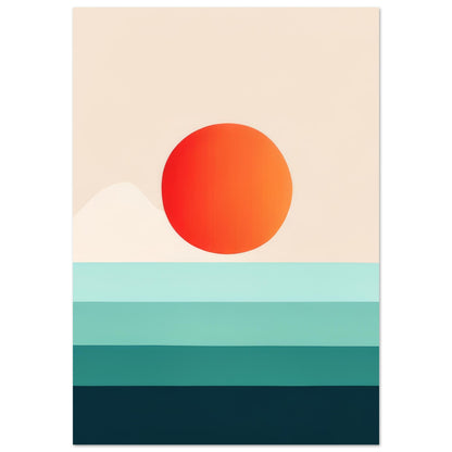 Horizon - Minimalist Wall Art Print Nature Sun Water