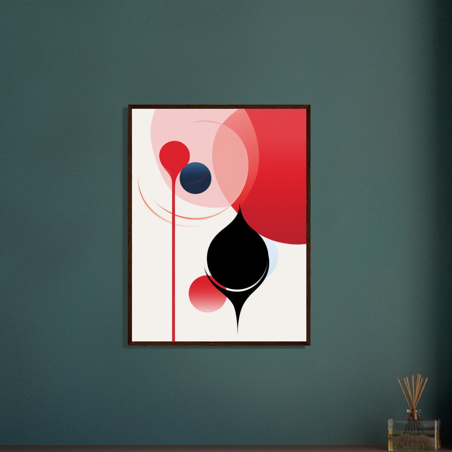 Soothing - Minimalist Abstract Wall Art Print Black and Red