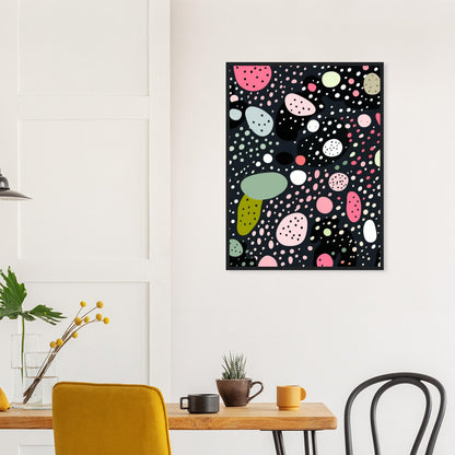 Licorice - Minimalist Wall Art Print Black Green Pink